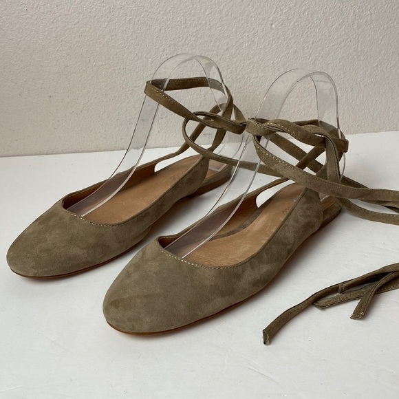 Madewell Olive Green Flats - Picture 1 of 5